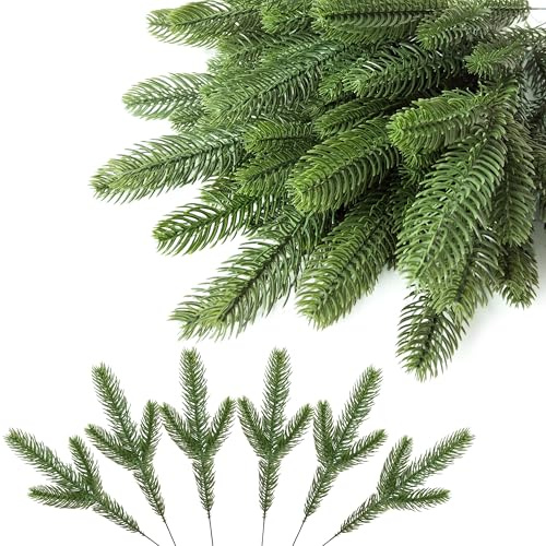 45 rami di abete artificiali, come reali, 26 cm, decorazione natalizia, abete sintetico, rami decorativi per corona dell'Avvento, ghirlanda di Natale (45 rami di abete)