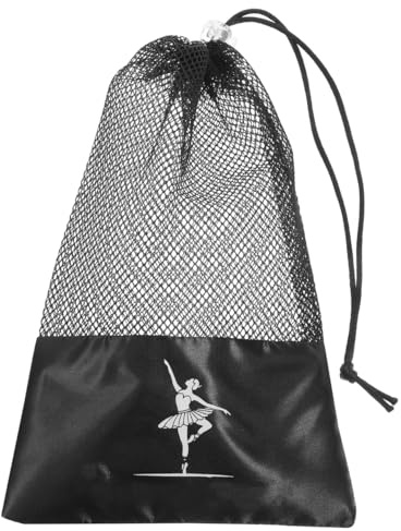 VALICLUD Dance Shoe Bag 10.63X6.50In Satin Mesh Drawstring Ballet Shoe Storage Organizer Portable for Dance Practice and Travel