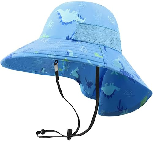 DRESHOW Sombrero de Sol Bebé Niños Children Breathable Bucket Hats UPF 50+ Ajustable Protección Solar Bucket Sombreros Gorra para Niños Niños Niñas