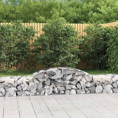 Fioriera rialzata da giardino, gabbioni con arco alto, 9 pezzi, 300 x 50 x 40/60 cm, in ferro zincato, per verdure e fiori, facile da montare