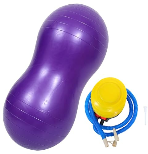 TOYZFRIENDY Balance Exercise Ball Purple M Size with Pump, Stability Fitness Yoga Ball for Sensory Training and Early Childhood Rehabilitation