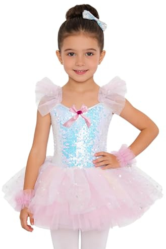 inhzoy Niños Vestido De Tutú Ballet Ropa Baile Bailarina Niñas Body Clásico Actuación Patinaje Artístico