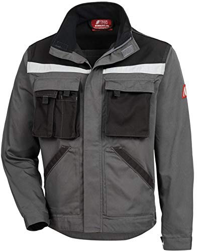 Nitras Motion TEX Plus - Arbeitsjacke für Damen & Herren - Schutzjacke verstärkt durch Canvas - Grau/Schwarz Gr 54