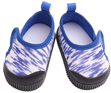 Aeromdale 1 paire de chaussures de poupée en toile à rayures pour poupées américaines de 43 cm et 45,7 cm