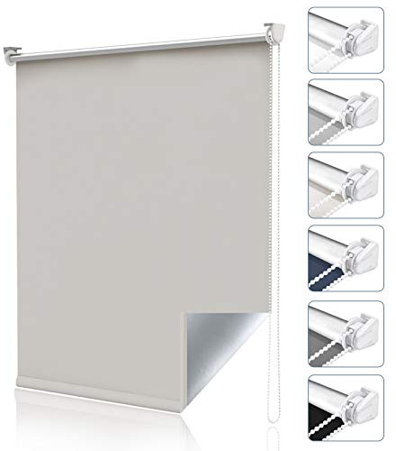 Magiea Verdunklungsrollo ohne & mit Bohren Klemmfix, Creme B70 x H120 cm (Stoffbreite 70cm) Klemmrollo Thermorollo Innenrollo für Sonnen-und Sichtschutz Rollos für Fenster & Tür
