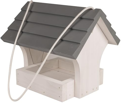 Windhager Silo para Comida para pájaros Sparber, Techo extraíble, Madera de Pino, comedero para pájaros, estación de alimento para pájaros para Colgar, Duradero, Volumen de llenado 0,7 L
