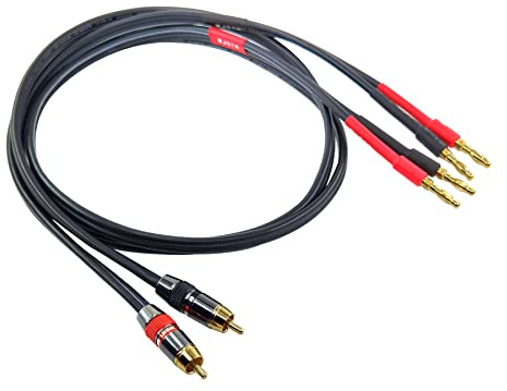WJSTN Male RCA to Banana Plug Speaker Cable Banana Plug to RCA Speaker Cable 12AWG Cables,2Pack (3FT)