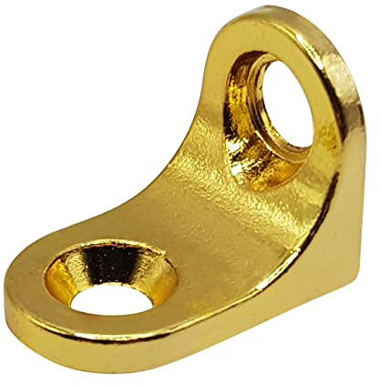 M4TEC Heavy Duty Shelf Brackets Brass Steel Metal 22x14x16.5mm: 10 Pack | Wardrobe Shelf Fixings, Shelf Support Peg, Wall Brackets for Shelves, Closet Shelf Support Bracket for Home & Office