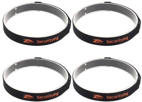 SecurityIng elastiskt pannband justerbar strålkastarrem passar för 22 mm – 26 mm ficklampa strålkastarhållare (4 st)