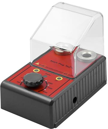 Tiardey Auto-Funkenstecker-Tester, Auto-Funkenstecker-Tester mit Schutzhülle, 2 Löcher, einstellbare Frequenz 0–6000 U/min für 12 mm Funkenstecker 12 V Autos und Motorräder