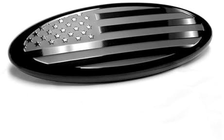 HIBEYO 1 pezzo universale per auto, bandiera americana, griglia anteriore del portellone posteriore, logo per portellone posteriore, adatto per Ford ovale, barca, distintivo, targhetta per nome, 17,5