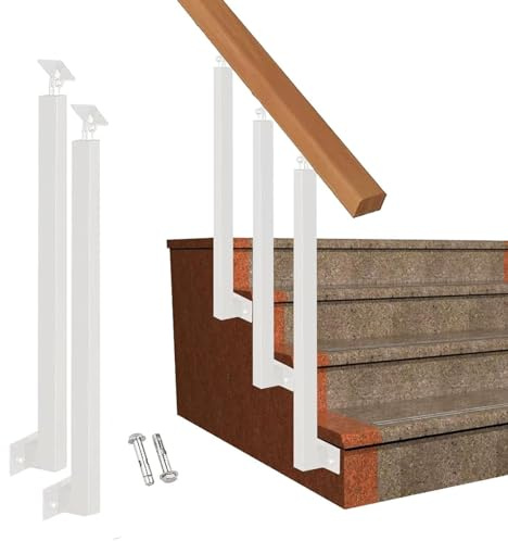 Metal Stair Balusters Post Kit - Adjustable 270° Angle Bracket Hand Railing Spindles for Deck, Steps, Garden, and Outdoor Stair Remodeling