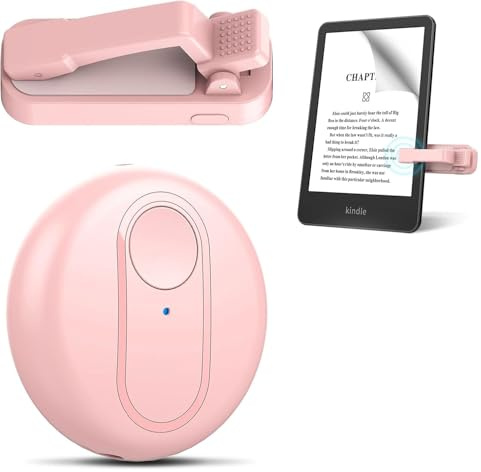 Télécommande RF pour Kindle Paperwhite, Kobo, iPad, tablettes Android, aide à la lecture sans fil d'enregistrement vidéo, livres et bandes dessinées (rose)