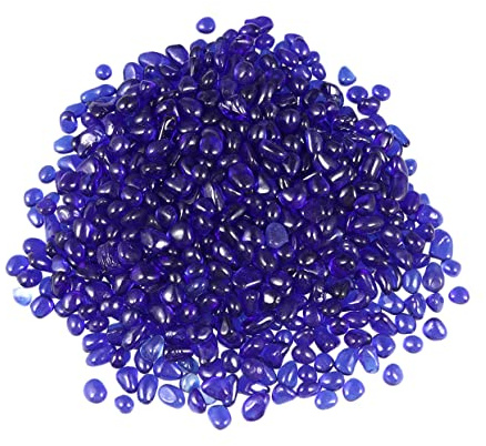 COLLBATH Grava De Cristal Esmaltada para Acuarios Decoración del Hogar Grava De Vidrio Grava Colorida Azul