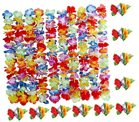 Garneck 10sets Ghirlanda Hawaiana Collana Forcina Ghirlanda Luau Fiori Artificiali Accessorio Per Feste Tropicali Per Party Beach
