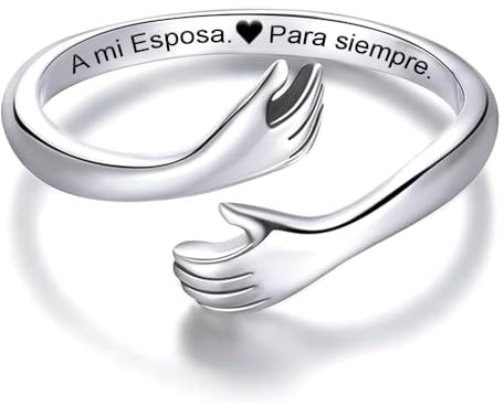 Bramart Anillo de Mujer A Mi Esposa Regalo de Amor para Ella Aniversario Regalos de Boda, Talla Ajustable - Estuche Incluido