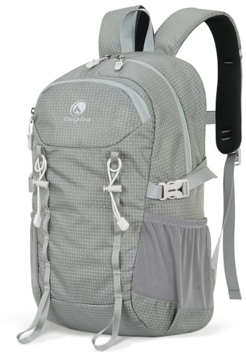 Outplea 20L Klein Wanderrucksack Damen Herren, Leicht Tagesrucksack mit Rückenbelüftung 3D Air Mesh, Daypack Rucksäcke Camping Reisen Fahrrad Sport, Grau