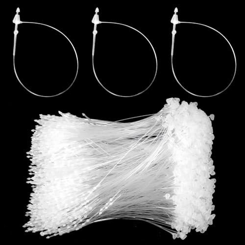 2000 unidades de hilos de seguridad para etiquetas de 125 mm, pasadores transparentes con cierre de bucle para etiquetas de precios, etiquetas de precios, ropa, zapatos