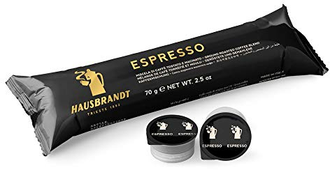 200 Capsule Hausbrandt caffè Espresso. Miscela di caffè tostato e macinato confezionato in capsule monodose