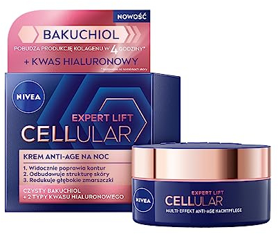 NIVEA Cellular Expert Lift Crema Notte Antirughe Anti-Età con Bakuchiol e Acido Ialuronico 50 ml