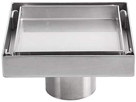 DIYARTS Ducha Invisible Desagüe Piso Desodorante Espesador Colador Acero Inoxidable 304 para Baño Jardín Cocina Hotel Ducha (10cm Copper Self-Styled)