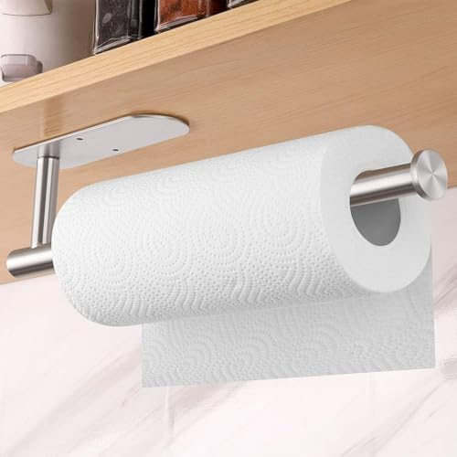 Deymogs Küchenrollenhalter, Küchenrollenhalter ohne Bohren, Küchenrollenhalter Wand Edelstahl für Speisekammer, Waschbecken, Badezimmer