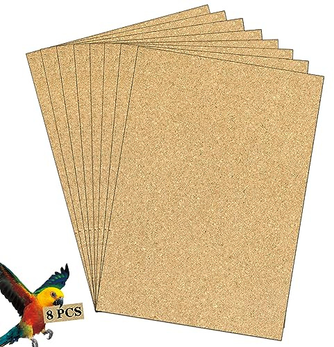 Gravel Paper for Bird Cage,BirdCage Liner Papers Cuttable Gravel Liner Sea Sand Paper Pet Animal Cages Cushion Great for Hard-Billed Birds Parrot | Clean Safe & Aids in Digestion (8 PCS - 17 x 11)