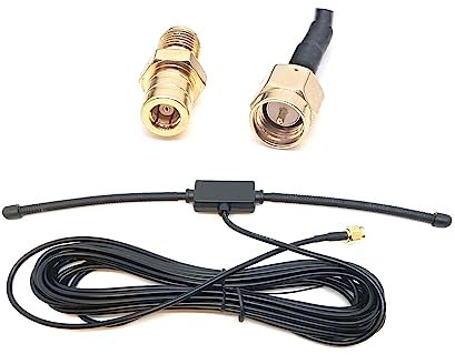 Dolphin Automotive Car DAB FM Antenna Dipole SMA & SMB Connectors 5m Adhesive Radio Stereo Aerial Glass Mount