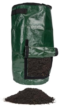CStern Compostador de jardín, compostador rápido verde, con tapa y ventana de extracción de compost, para jardín y balcón (15 galones, 56 L)