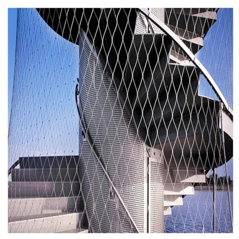 LXBAMKEA Red De Cuerda De Acero Inoxidable, Malla De Cable Flexible Límite Protección, Cerca para Campo Fútbol Granjas Y Jardines, Escalera para Balcones Red Protección contra Caídas(12 CM)