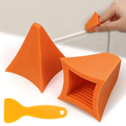 Outil de Joint en Silicone Outil de Couture en Silicone Outil de Calfeutrage en Silicone avec Grattoir en Plastique Outil de Dissolvant de silicone Outil pour Sceller les Joints en Silicone (2 pcs)