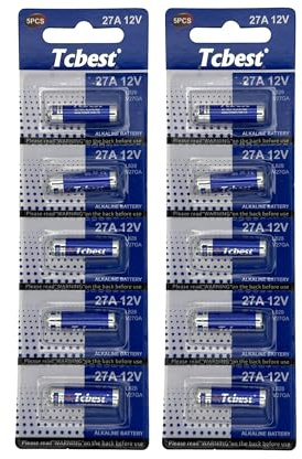 10 x Dunamis 27A A27 12 volt specialitet alkaliskt batteri AKA MN27 L828 - för användning i fjärrkontroller, trådlösa dörrklockor, säkerhetssystem etc (10-pack)