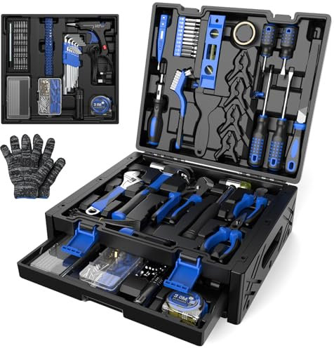 SundpeyPRO Caisse Outil Malette Outils - 326 Pièces Boite a Outils Complete à Tiroir Comprenant Tournevis, Pinces, Pistolet à Colle Chaude, Valise Outils Complete pour Bricolage et l'entretien