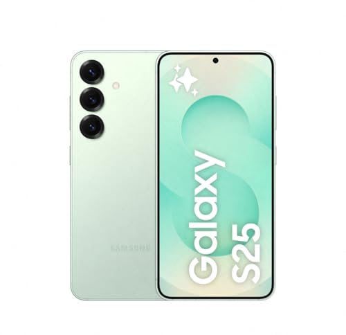 Samsung Galaxy S25 256GB Teléfono Móvil con IA, Galaxy AI, 12GB RAM, Cámara 50MP, Dual SIM, IP68, Garantía del Fabricante 3 Años + 1 Año Extra, Color Menta (Versión Española)