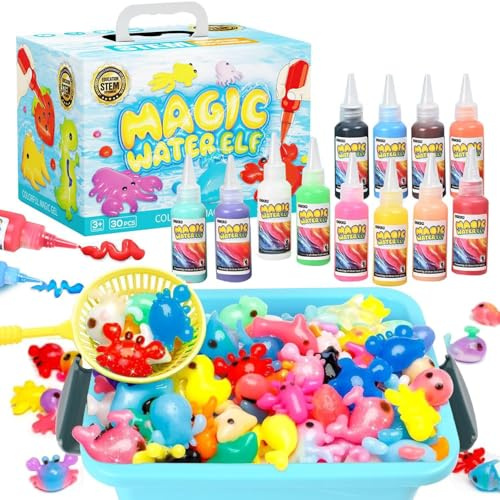 Magic Water Elf Kit, Aqua Fairy Water Gel Kit DIY Toys, 12 Molds & 12 Color | Arts and Crafts Toy for Kids Girls Boys, Birthday Educational Gifts for Kids Age 8+