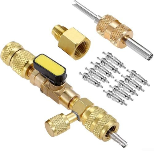 BlissfulAbode Herramienta de extracción de núcleo de válvula compatible con R32 y R410A, accesorio esencial para reparaciones de sistemas de aire acondicionado (A)