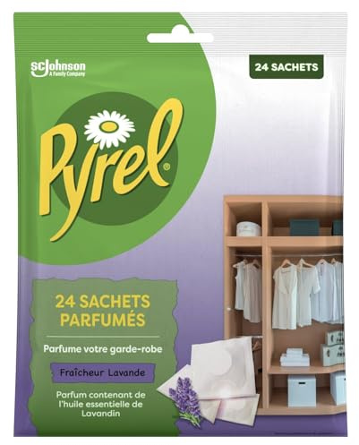 Anti-Mites Sachets Parfumés Fraîcheur Lavande PYREL - Les 24 sachets Lot De 3 - par Lot