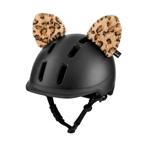 bomal hjälmar prickig nyfikna leopard för barn och vuxna, lämplig hjälm, cykelhjälm, skidhjälm, barnhjälm, öron som tillbehör eller dekoration i alla åldrar, också som present till pojkar och flickor