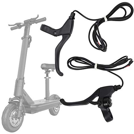 Palanca de freno de scooter, 1 par de interruptor de alimentación de la palanca de freno izquierda y derecha con accesorios de campana para bicicletas eléctricas, scooters, mini
