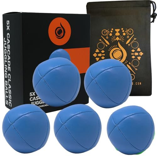 5 bolas de malabares Pro de 105 g, 8 paneles y bolsa, juego de 3 bolas de malabares (azul)