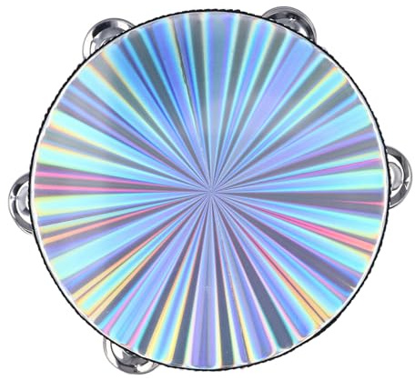 Asixxsix Tambourin Radiant, 8 Pouces 10 Pouces avec Jingle à Double Rangée pour Danser, Prier et Rassembler (8 Pouces)
