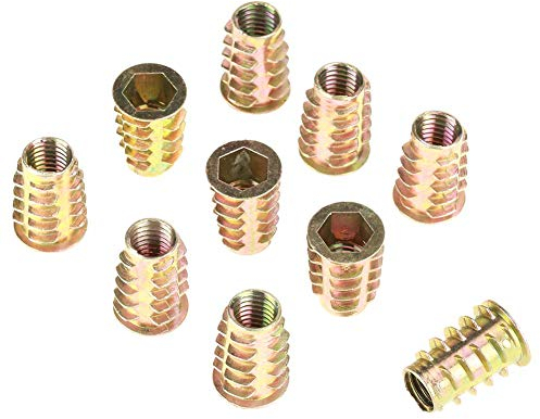10 Pcs M10 x 25mm Hex Drive Head Furniture Nut Zinc Alloy Wire Nuts Threaded Hex Socket Screw For Wood Insert Assortment Kit