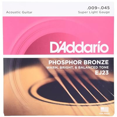 D'Addario EJ23 Phosphorbronze-Saiten für Akustikgitarren, Super Light 09-45
