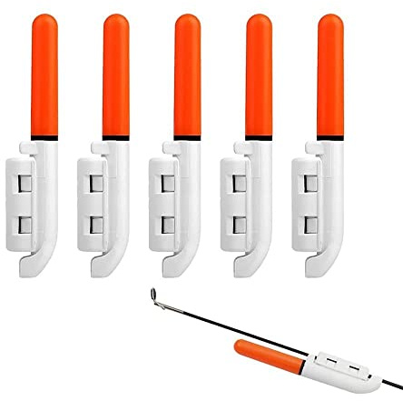 Techigher Lot de 5 alarmes de pêche avec clochettes pour pêche de nuit, bâtons lumineux étanches avec boucle, pour canne à pêche en mer, accessoires de pêche jaune