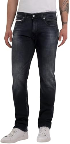 Replay jeans da uomo con power stretch, grigio (grigio scuro 097), 31W / 30L