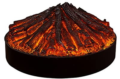 FEELIN Electronic Fireplace Water Vapor Fireplace Round Log Electric Fireplace, Home Decor Fireplace, Analog Charcoal Pile Ember Bed 31 Inch Diameter Ireplace Insert Log Heater Electric Fireplace