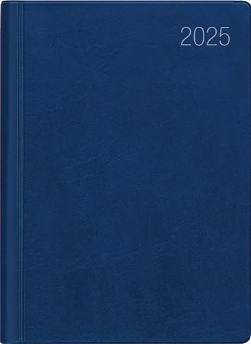 Zettler - Taschenkalender 2025 blau, 8,3x10,7cm, Taschenplaner mit 140 Seiten im flexiblem Kunststoffeinband, 1 Woche auf 1 Seite, Tages- und Wochenzählung und deutsches Kalendarium