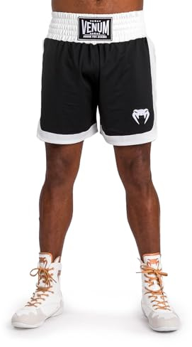 Venum Pantalones Cortos de Boxeo clásicos para Hombre, Negro/Blanco, Talla XL, Negro/Blanco, 50