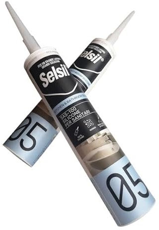 DETERMONDO 2 Silicone Trasparente Sigillante per Bagno Antimuffa Impermeabile Silicone Bianco Resistente ai Raggi Uv Adatto per Applicazione in Bagno e Cucina 280 ml