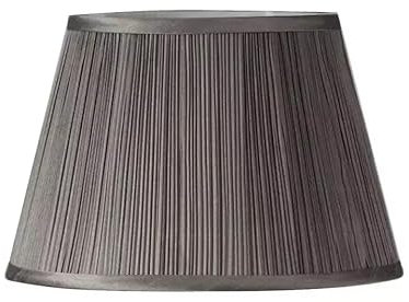 Sales Today Interiror Traditional Mushroom Pencil Pleated Silk Effect Fabric Empire Drum Shade Table Lamp & Ceiling Light Shade (Grey, 14 (35cm))